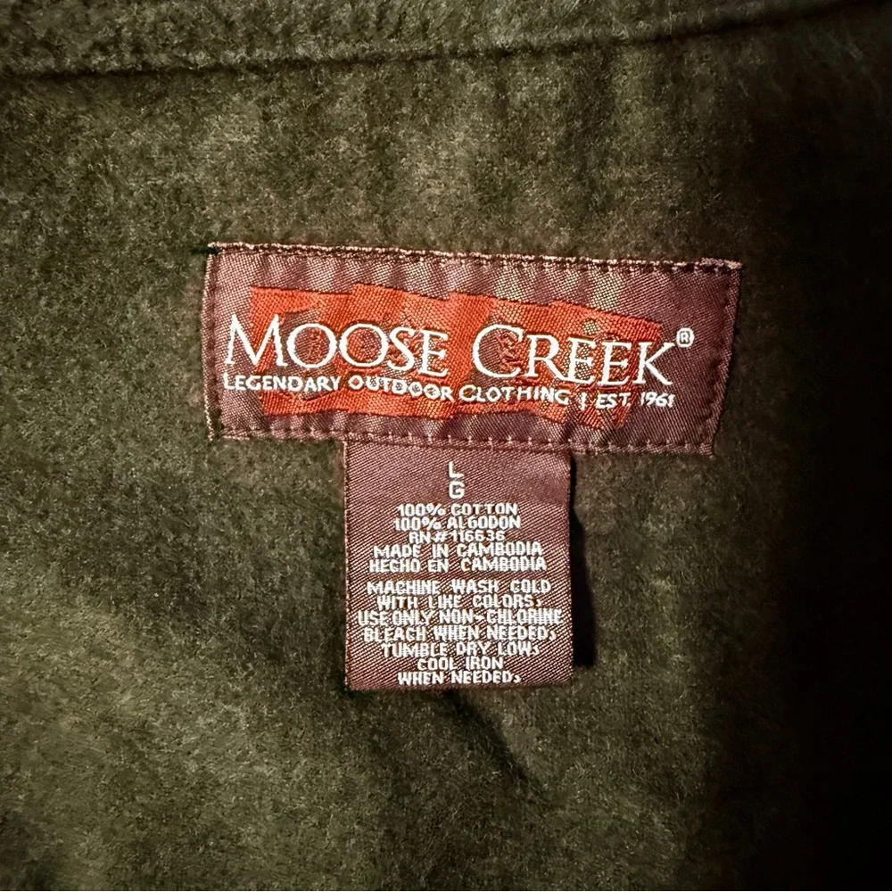 Heavy Chamois Flannel Shirt Olive Green Button Pocket NWOT Mens Size Large